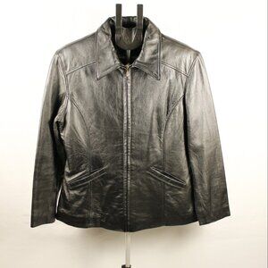 WIlsons  Maxima L Women's Black, Leather, Lined, Fitted Jacket